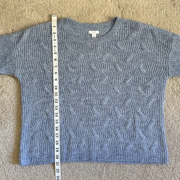NWT J. Jill Heathered Blue Knit Sweater 3/4 Sleeve Women’s Size Small - Picture 6 of 7